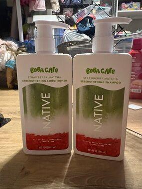 Native Boba Cafe Strawberry Matcha Shampoo & Conditioner Set